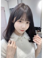 モアナ バイ ラナ 甚目寺店(MoanA BY LANA)&nbsp;韓国風/透明感カラー/オリーブアッシュ/ぱっつん前髪/小顔カット