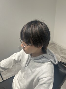 ミルクティーベージュハイライトメッシュ