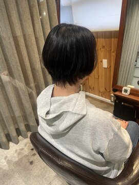 アニュー ヘア アンド ケア(a New hair&care) くびレイヤーグレージュエモージュ大人ショート小顔似合わせ
