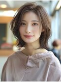 ☆オリーブグレーココアベージュ小顔クラゲヘアー/黒髪/髪質改善