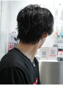 波巻きパーマショートウルフ