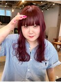 暖色カラー/ピンクカラー/レイヤーカット/ケアブリーチ/渋谷