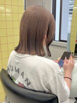 ヒビヲ(HIBIO) 横浜ミルクティーピンクベージュタッセルボブ外ハネボブレイヤー