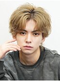 韓国マッシュコンマバングセンターパートダークアッシュメンズ