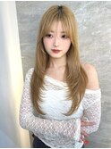 ミニウルフレイヤーカット顔周り前髪韓国ミディアムロング/池袋