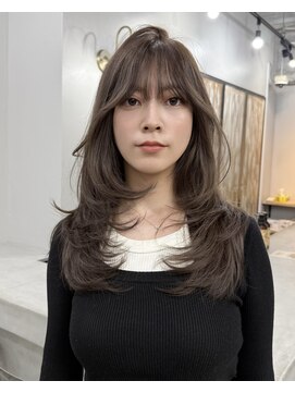 アメリ 新宿(Ameri) 韓国ヘア　ワンカールレイヤー　ヘーゼルベージュ