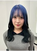 ルーツカラー　ブルー×ブラック