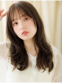 顔回りレイヤーオリーブグリーンラフウェーブTd120代30代40代