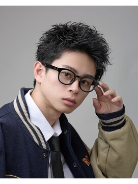 オーシャントーキョー 渋谷神南(OCEAN TOKYO) メンズカット無造作黒髪スパイキーショート刈り上げビジネス流行