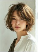 菱形ショート20代30代40代レイヤーカット韓国ボブ顔周り稲毛