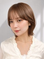 メゾンアクア 表参道(Maison ACQUA)&nbsp;Yハッシュカットシースルーバングボブミディアムミルクベージュ