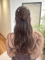 サンルーム(SUN room) ゆるふわリボンハーフアップシニヨンカチモリパールお呼ばれヘア