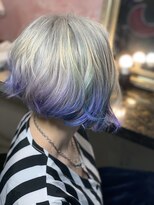 アスイン(asuin)&nbsp;ホワイトゴールド&毛先カラー紫系