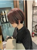 大人可愛い20代30代40代黒髪前下がりショートボブ丸みショート◎