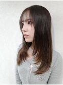 ブリーチなしチェリーブラウン髪質改善イルミナカラー韓国/江坂