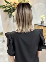 サニーサイドサロン(SUNNY SIDE SALON)&nbsp;外はねボブ×バレイヤージュ/ハイトーンベージュ/たまプラーザ