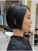 表参道酸性ストレートパーマ艶髪ショート梅雨対策グレージュ40代