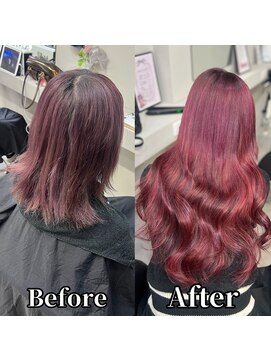 《カラー+シールエクステ》Cherry Red