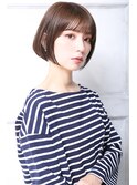 大人可愛い20代30代40代小顔ペールベージュ 丸みボブA8