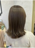 カーキヌーディカラーふんわりミディアム