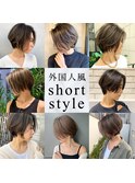外国人風前下がりショートスタイル　n7.18