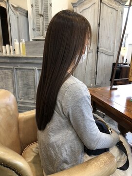 モワ 仙台(Mois) ロングレイヤーフルバング髪質改善フルバングイメチェン仙台