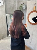 インナーベージュカラー暖色切りっぱなしミディアム