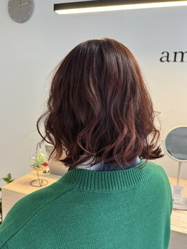 アメリ(ameri) 【ameri satomi】ピンクカラー×ボブパーマ