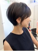 ハイライト白髪ぼかしダブルカラーインナーカラーショートボブ