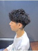 ビジネスツーブロックショート ナチュラルパーマ