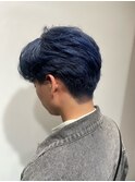 韓国風メンズスタイル＋ブルーアッシュカラー