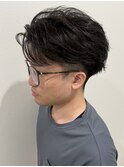 メンズかきあげショートパーマツイストスパイラルパーマ刈り上げ