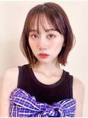 くびれボブレイヤー韓国風巻きマロンベージュsay.原田美千留
