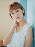 enne/ハイトーンショート/グレージュ