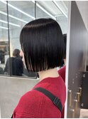 オリーブグレー/ボブ/顔周り/小顔/レイヤー/髪質改善/縮毛矯正