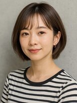 ルシードスタイル アウラ 松戸市五香(LUCIDO STYLE Aura)&nbsp;コンパクトボブ×シースルーバング｜好印象ナチュラルヘアUP