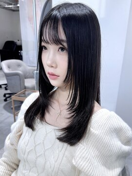 インスヘアー 梅田(INCE HAIR) 20代30代くびれ×軽やか◎大人可愛い黒髪韓国風レイヤーカット