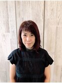 短めアシメバングの愛されヘアー