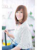 ヘアアンドビューティー ミック(Hair & Beauty miq)&nbsp;リッチなツヤ感♪ショコラベージュ清楚ミディb