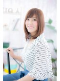 リッチなツヤ感♪ショコラベージュ清楚ミディb