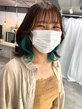 ツキ 横浜店(tuki) インナーカラーイヤリングカラーブリーチ髪質改善トリートメント