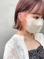 エミス バイ メルト 吉祥寺(emis by melt)&nbsp;【堀惠洋平】インナーカラー　コーラルピンク　イヤリングカラー