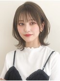 こなれヘアバニラベージュセクションカラー美髪結べるボブ