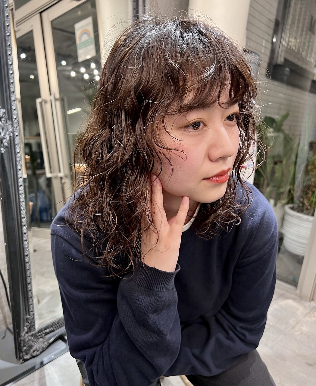 リネンベストくるくるパーマ様 リネンベストくるくるパーマ様 ウシロスリットベスト リネンオックス