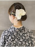 【macana指名】シニヨン 卒業式ヘア 生花ヘア 着付け向ヶ丘遊園