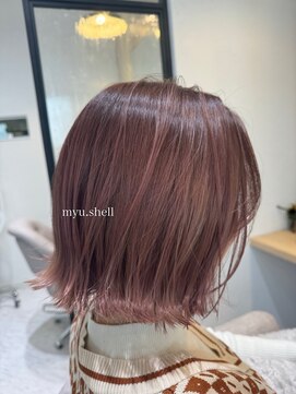シェルバイコソラ(SHELL by kosora) 外ハネボブ　サーモンオレンジ