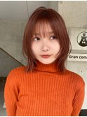 ボブレイヤーフェイスレイヤーブリーチなしオレンジカラー