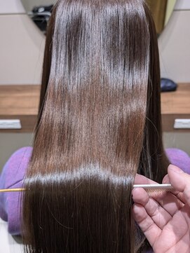 サロウィン 岡山店(SALOWIN) 美髪ストレートイメチェンチェリーブラウンワインレッド髪質改善