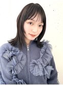 ナチュラル外ハネストレートグレージュカラー