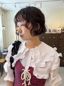 カグヤヒメ ドゥイ(kaguyahime doui) ミニボブパーマ暖色カラーニュアンスパーマ10代20代アンブレラ